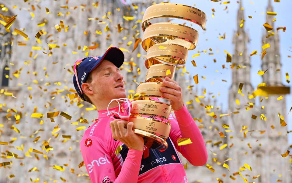 Tao Geoghegan Hart wasn't even close to being one of the favourites to win the Giro d'Italia at the start of the famous tour, three weeks ago - AP