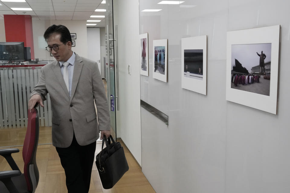 Ri Il Gyu, a former political counselor at the North Korean Embassy in Cuba who defected to South Korea last November, arrives for an interview with The Associated Press at the Associated Press bureau in Seoul, South Korea, Friday, Aug. 2, 2024. (AP Photo/Ahn Young-joon)