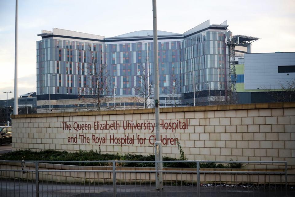 The man was admitted to the Queen Elizabeth University Hospital in Glasgow with coronavirus. (Jane Barlow/PA)