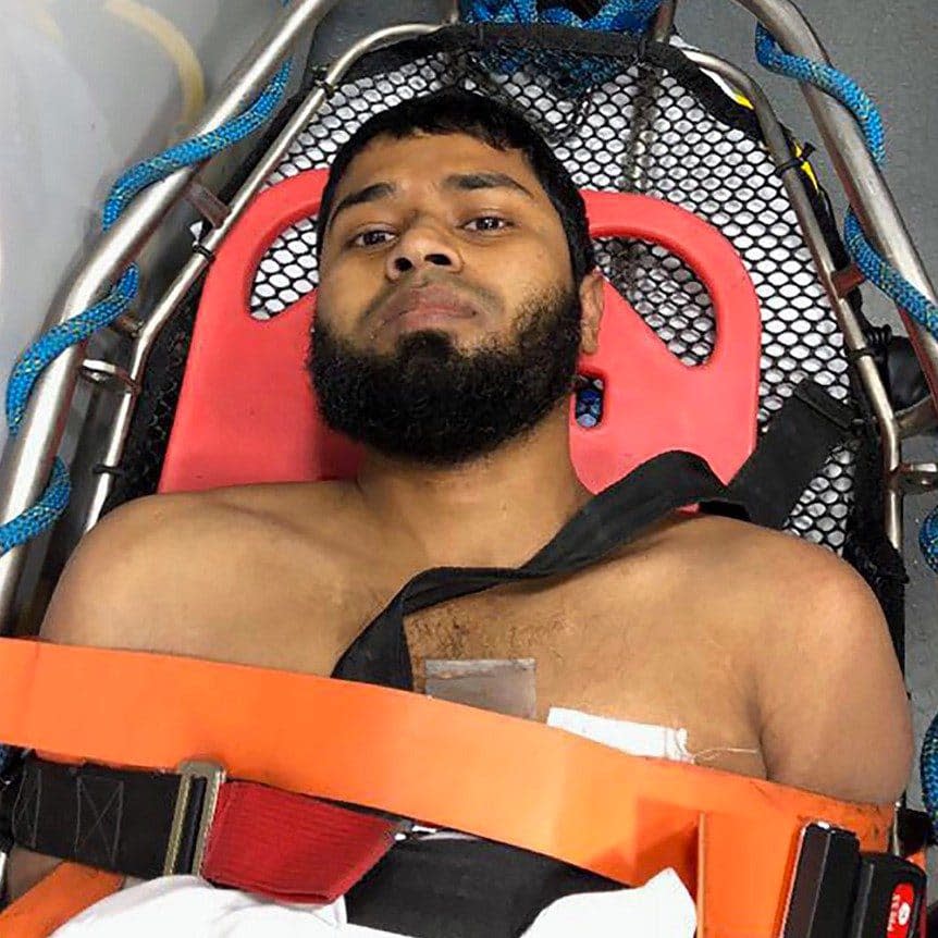 Akayed Ullah receiving treatment after Monday's bomb attack - Polaris / eyevine