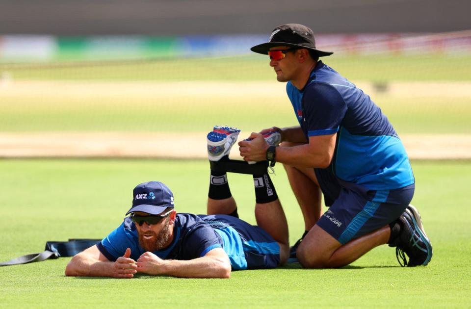 New Zealand’s Kane Williamson during practice at the Narendra Modi Stadium in Ahmedabad (REUTERS)