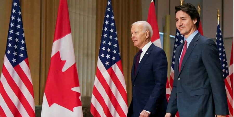 Joe Biden and Justin Trudeau in Ottawa on March 24, 2023