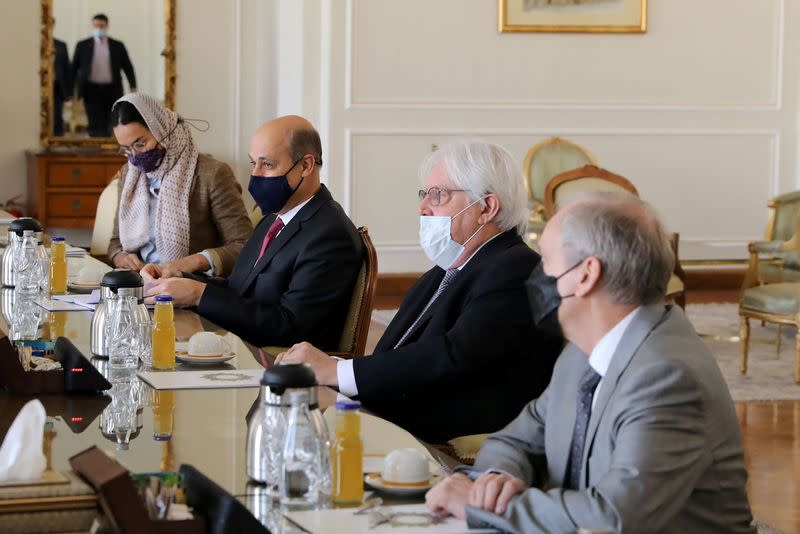 Martin Griffiths, United Nations Special Envoy for Yemen meets with Iran's Foreign Minister Mohammad Javad Zarif, in Tehran