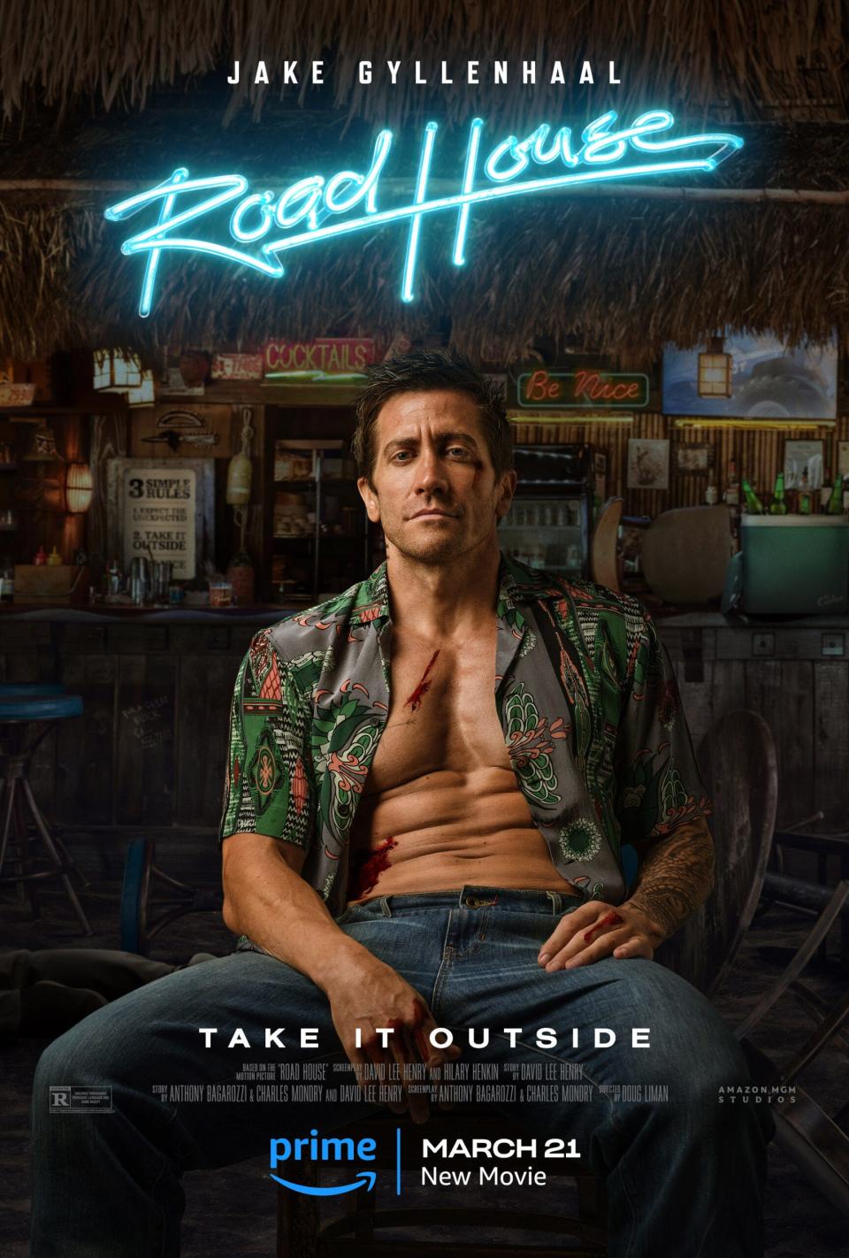 Poster for Amazon MGM Studios' 'Road House,' a 2024 remake of the classic Patrick Swayze movie, starring Jake Gyllenhaal.