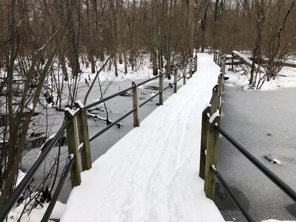 Ski trails received a sudden blessing of snow last weekend, as seen Feb. 18, 2023, at Pigeon Creek County Park north of Holland, Mich.