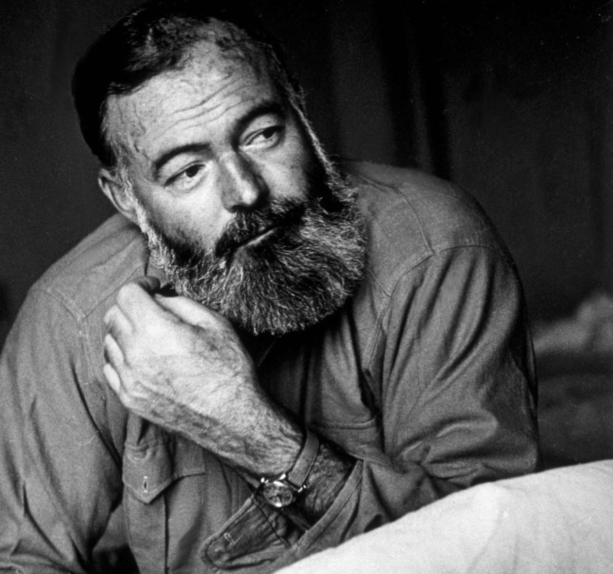 <span>Ernest Hemingway in the 15 July 1944 issue of the Picture Post entitled ‘Hemingway Looks at the War in Europe’.</span><span>Photograph: Kurt Hutton/Getty Images</span>