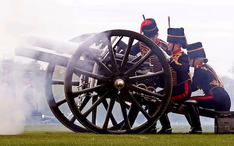 Gun salutes have also been used to mark other Royal events - Credit: ADRIAN DENNIS /AFP