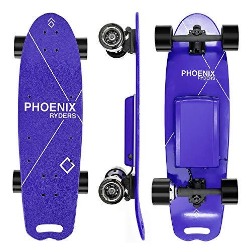 6) Alouette Electric Skateboard for Adult 16 MPH Top Speed 12.4 Miles Range, 5000 mAh Lithium Battery Stylish Colorful Electric Longboard with LCD Screen Remote