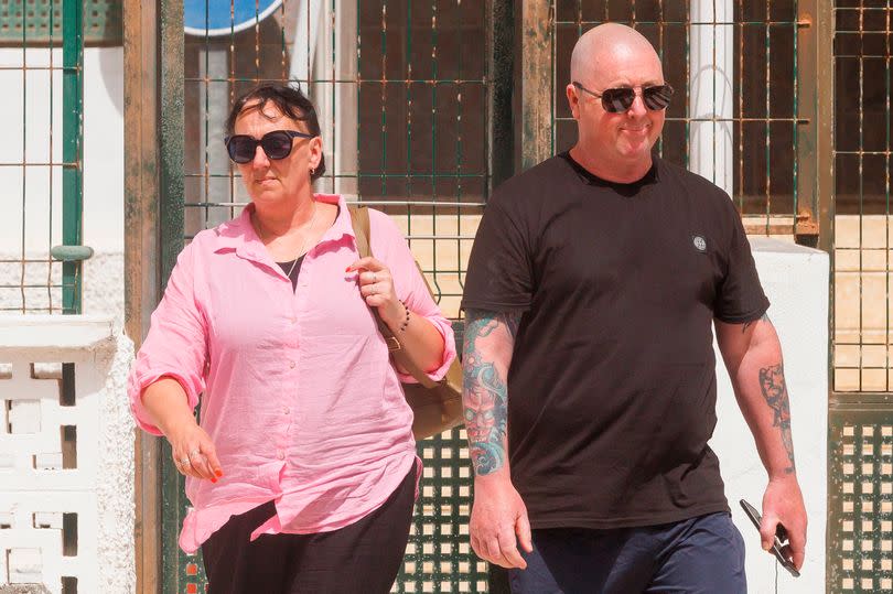 Warren Slater and Debbie Duncan leaving the Police headquarters after spending several hours liasing with police. -Credit:Stan Kujawa