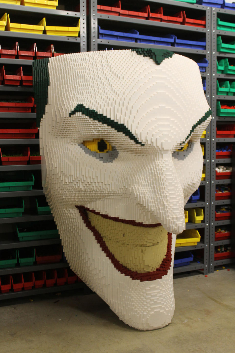 “DC has so many great superheroes, but they also have so many great supervillains. This exhibition will be a nice mix,” says Sawaya. Many of the characters on display will be from the upcoming 'Batman v Superman: Dawn of Justice’ and 'Suicide Squad,’ including this Joker. “For this giant mask, I wanted to do something that was big, foreboding, and also a bit scary. When this is up on a pedestal dominating a room, this is going to be a powerful piece.”