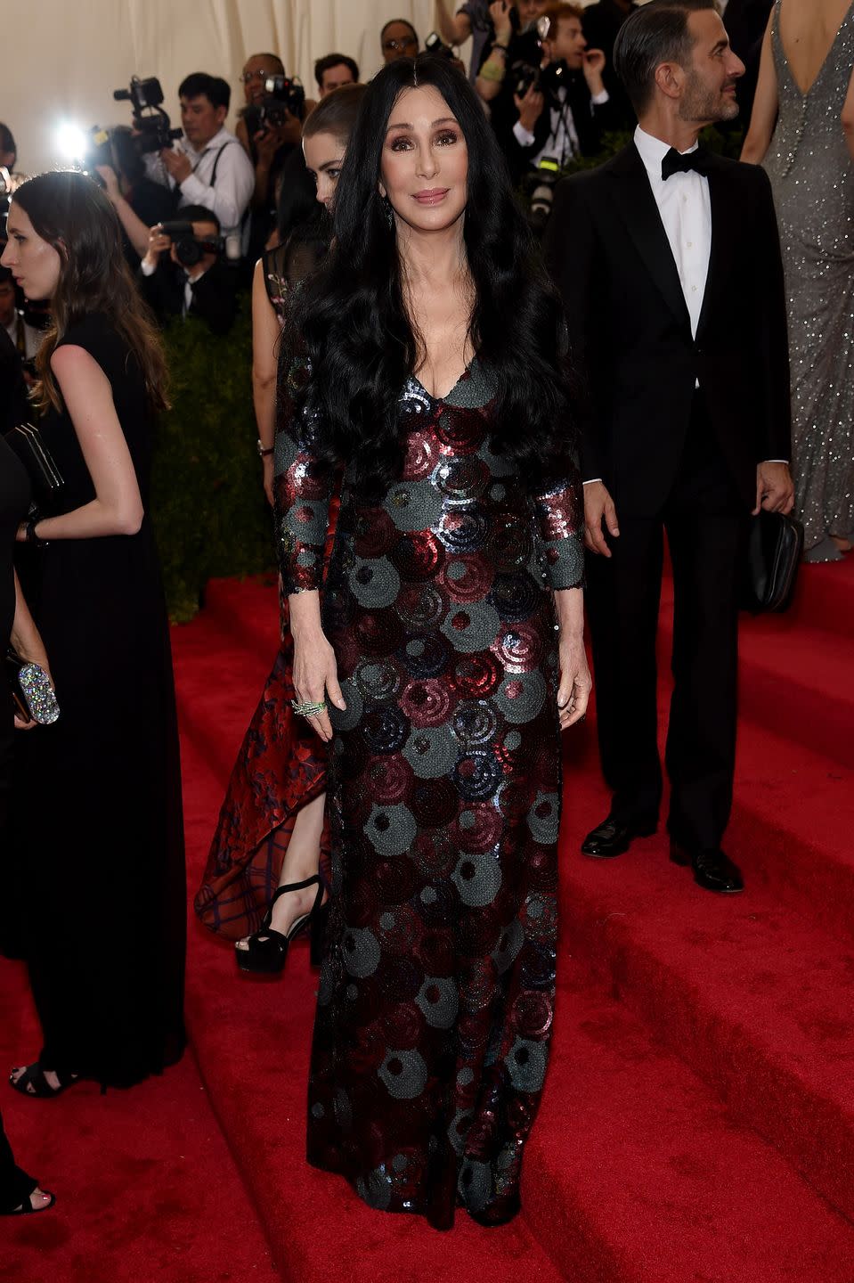 <p>For her first Met Gala appearance in nearly 20 years, Cher attended with Marc Jacobs in a sparkling full-length gown by the designer. </p>