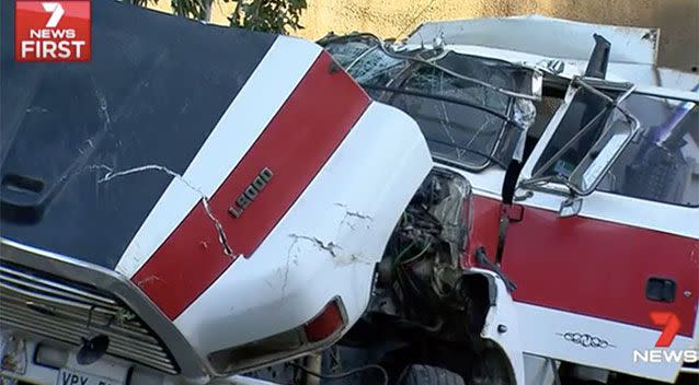 It was a lucky escape for the 55-year-old truck driver. Source: 7 News