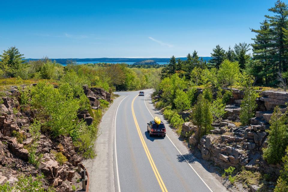 <p><strong>The Drive:</strong> <a href="https://www.tripadvisor.com/Tourism-g143010-Acadia_National_Park_Mount_Desert_Island_Maine-Vacations.html" rel="nofollow noopener" target="_blank" data-ylk="slk:Acadia All-American Road;elm:context_link;itc:0;sec:content-canvas" class="link ">Acadia All-American Road</a></p><p><strong>The Scene:</strong> This three-hour, 40-mile trek offers spectacular coastal views where you’ll see beaches, harbors, and lighthouses aplenty. Starting in <a href="https://www.tripadvisor.com/Tourism-g40926-Trenton_Maine-Vacations.html" rel="nofollow noopener" target="_blank" data-ylk="slk:Trenton, Maine;elm:context_link;itc:0;sec:content-canvas" class="link ">Trenton, Maine</a>, you’ll drive down to Hulls Cove Visitor Center where you’ll then start <a href="https://www.tripadvisor.com/Attraction_Review-g143010-d208151-Reviews-Park_Loop_Road-Acadia_National_Park_Mount_Desert_Island_Maine.html" rel="nofollow noopener" target="_blank" data-ylk="slk:the loop around Acadia National Park;elm:context_link;itc:0;sec:content-canvas" class="link ">the loop around Acadia National Park</a>.</p><p><strong>The Pit-Stop:</strong> Bring your hiking boots, so you can venture to the top of <a href="https://www.tripadvisor.com/Attraction_Review-g143010-d108269-Reviews-Cadillac_Mountain-Acadia_National_Park_Mount_Desert_Island_Maine.html" rel="nofollow noopener" target="_blank" data-ylk="slk:Cadillac Mountain;elm:context_link;itc:0;sec:content-canvas" class="link ">Cadillac Mountain</a> in <a href="https://www.tripadvisor.com/Tourism-g143010-Acadia_National_Park_Mount_Desert_Island_Maine-Vacations.html" rel="nofollow noopener" target="_blank" data-ylk="slk:Acadia National Park;elm:context_link;itc:0;sec:content-canvas" class="link ">Acadia National Park</a>. It’s the highest peak on the east coast and offers incredible views of water. </p>