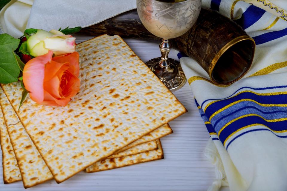 Matzo, or unleavened bread, is one of the symbolic foods of Passover celebrations.