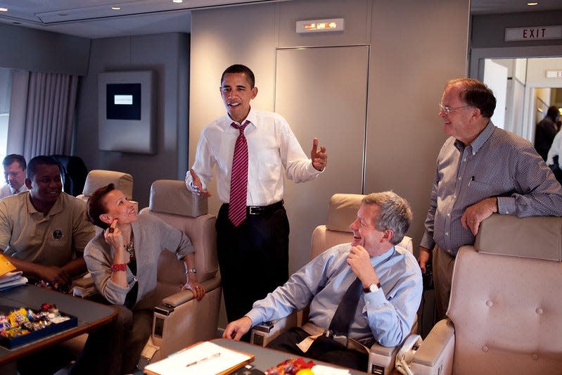 Barack Obama on Air Force One.