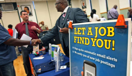 Inside A Job Fair As Weekly Jobless Figures Are Released