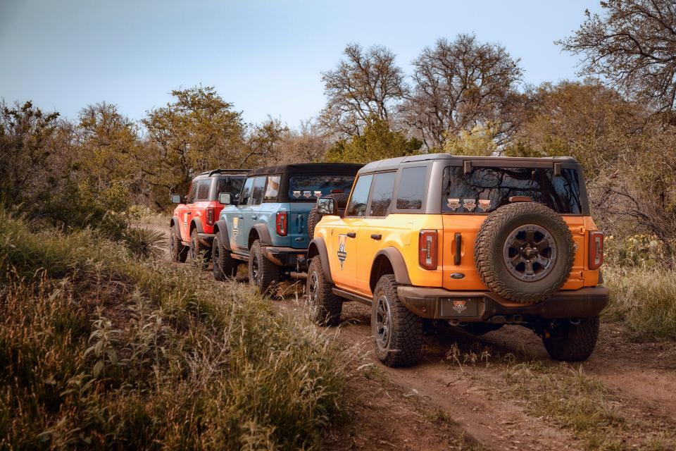 Ford Motor Co. offers the Bronco Off-Roadeo adventure to new Bronco owners for free and now, for the first time, non-Bronco owners who want to climb rocks and scale obstacles. These images were taken at Grey Wolf Ranch in Horseshoe Bay Texas.