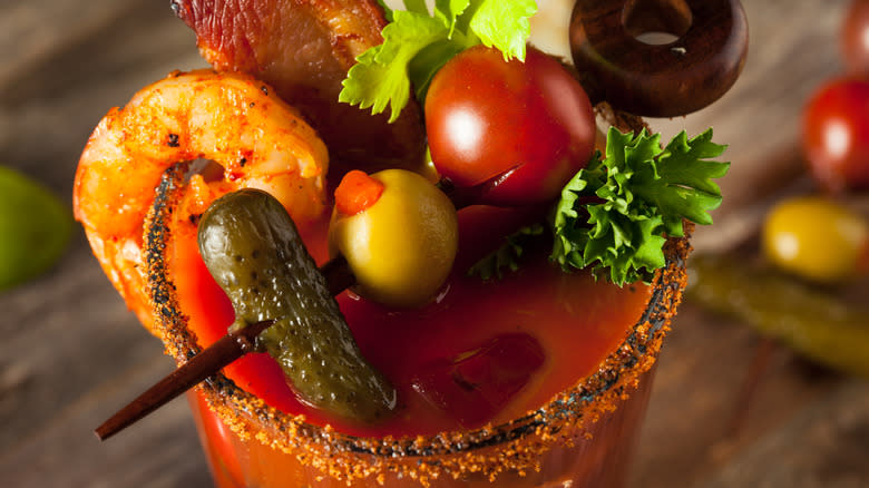 Bloody Mary with toppings