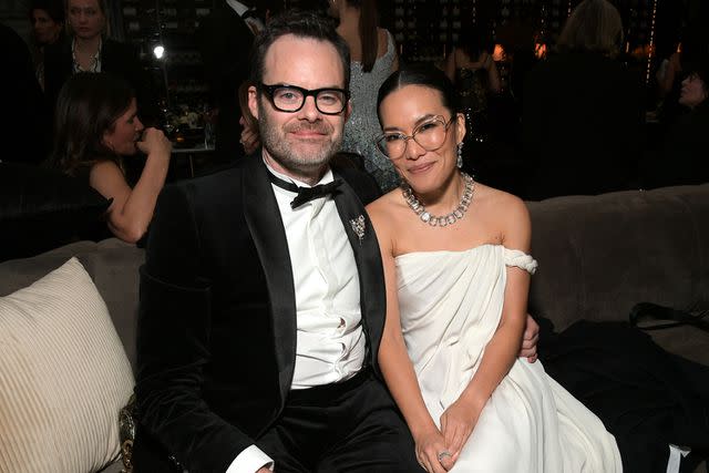 <p>Charley Gallay/Getty </p> (L-R) Bill Hader and Ali Wong are pictured attending Netflix's 2024 Golden Globe After Party at Spago on January 07, 2024 in Beverly Hills, California