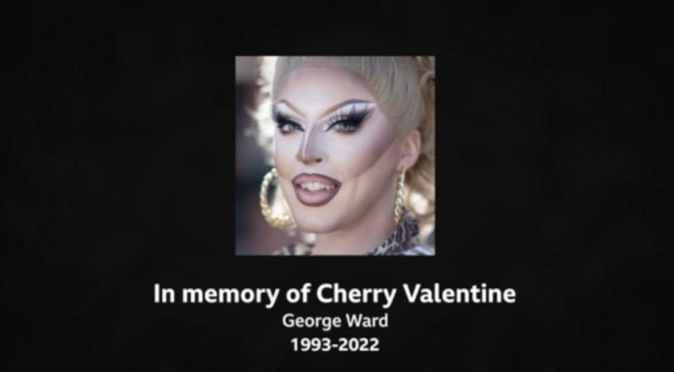 RuPaul’s Drag Race UK paid tribute to late contestant Cherry Valentine, who died last week (BBC)