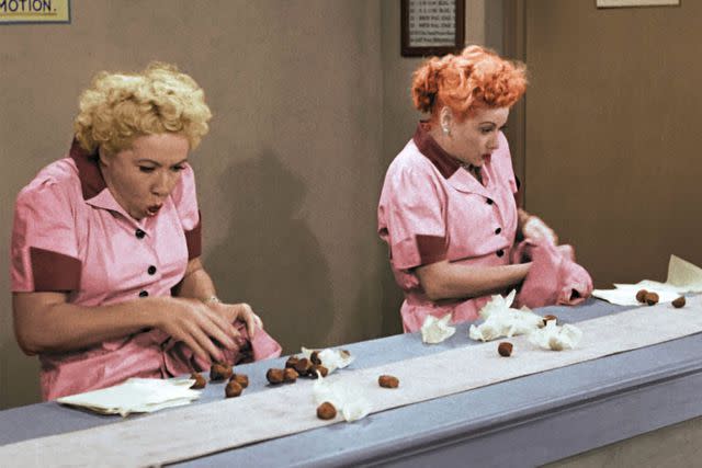 <p>Everett Collection</p> Vivian Vance and Lucille Ball on 'I Love Lucy'