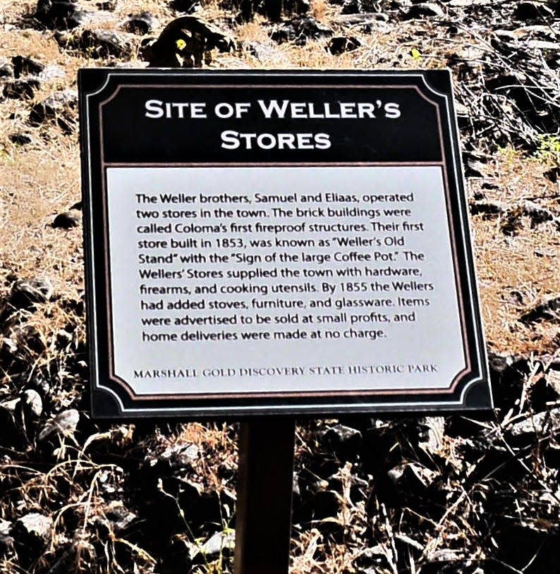 Site of one of the Weller brother's stores  at the Marshall Gold Discovery State Historic Park in Coloma.