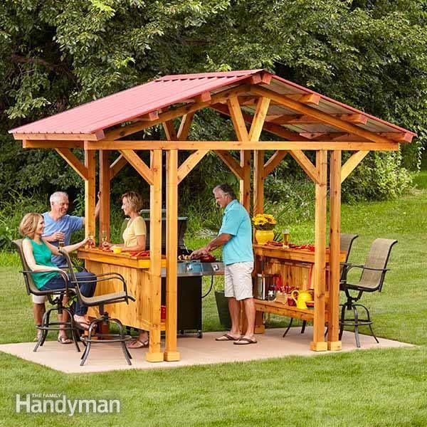 <p>If grilling is your game, then this is the gazebo for you! This sheltered space is designed for chilling and grilling, so you can flip burgers for your buddies, rain or shine. </p><p><strong>Get the tutorial at <a href="https://www.familyhandyman.com/garden-structures/grill-gazebo-plans-make-a-grillzebo/" rel="nofollow noopener" target="_blank" data-ylk="slk:The Family Handyman;elm:context_link;itc:0;sec:content-canvas" class="link ">The Family Handyman</a>. </strong></p><p><strong><a class="link " href="https://www.amazon.com/s?k=gas+grill&crid=54L4FGJ4EJ10&sprefix=gas+grill%2Caps%2C72&ref=nb_sb_noss_1&tag=syn-yahoo-20&ascsubtag=%5Bartid%7C10050.g.30932979%5Bsrc%7Cyahoo-us" rel="nofollow noopener" target="_blank" data-ylk="slk:SHOP GRILLS;elm:context_link;itc:0;sec:content-canvas">SHOP GRILLS</a><br></strong></p>