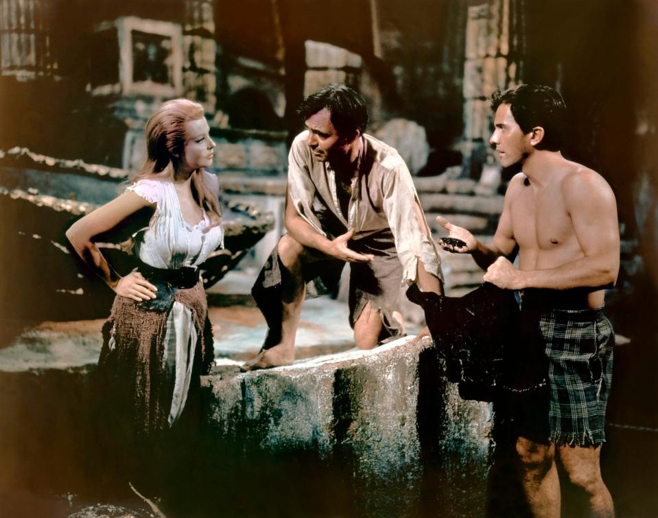 Arlene Dahl with James Mason and Pat Boone in Journey to the Centre of the Earth - Twentieth Century Fox Film Corporation/Sunset Boulevard/Corbis via Getty Images