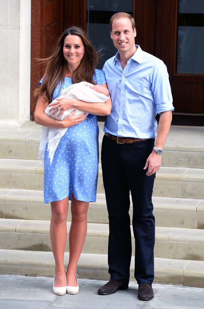Kate Middleton and Prince William after the birth of Prince George in 2013 | Anwar Hussein/WireImage