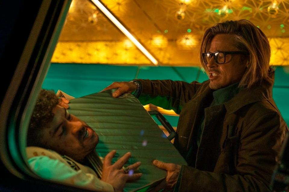 Brad Pitt's Ladybug battles Bad Bunny's Wolf in "Bullet Train."