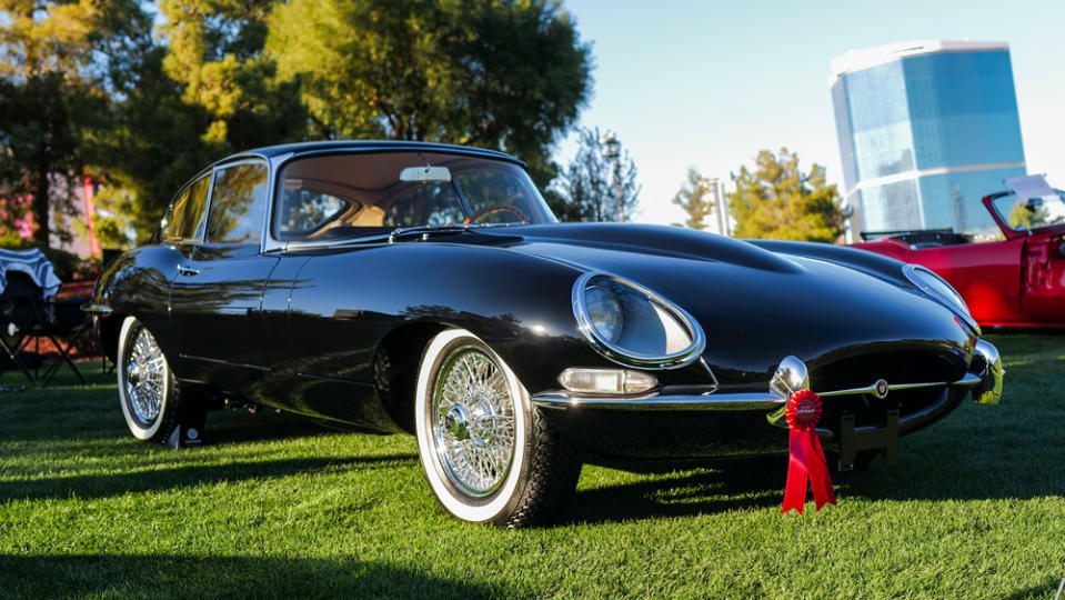 A 1963 Jaguar E-Type FHC Series I at the 2023 Wynn Concours d'Elegance.