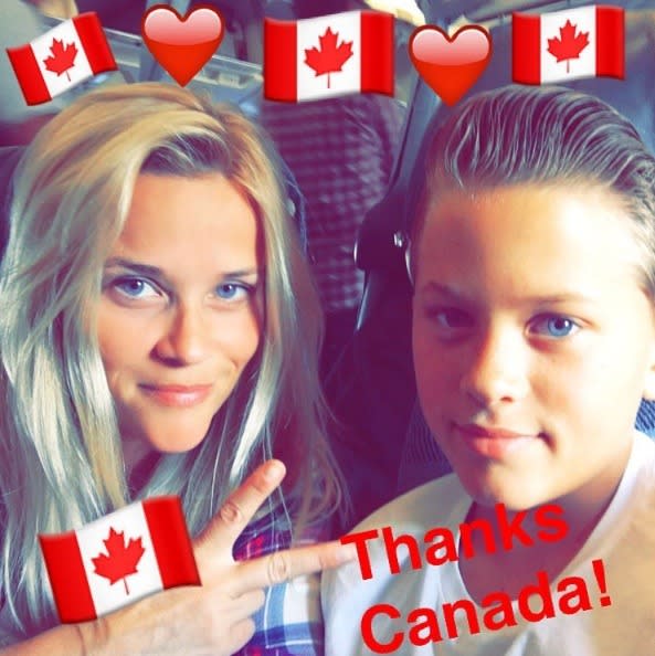 “Wow, what an adventure! Thanks to all the great people we met in #Canada,” Reese wrote as she and Deacon prepared to go back to a life of red carpets, paparazzi, and, soon enough for Deacon, junior high! “We had the best time exploring the wilderness in beautiful BC! Until next time … #StayWILD.” (Photo: Instagram)