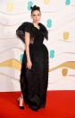 <p>Rooney Mara chose a dramatic black Givenchy dress, featuring ruffled sleeves and a full-skirt. </p>