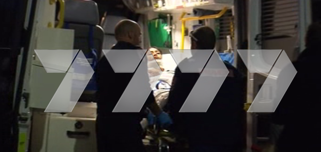 The victim was rushed to hospital after being stabbed in the neck at Brunswick Station.