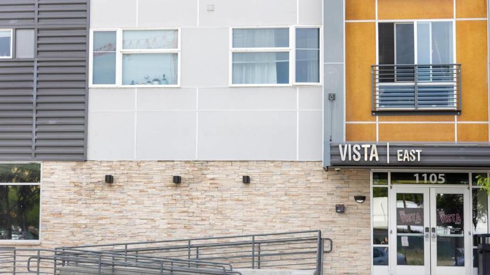 The Vista Apartments are across the street from Boise State University. There, Alexandrea Van Zelf pays over $1,200 for a studio apartment.