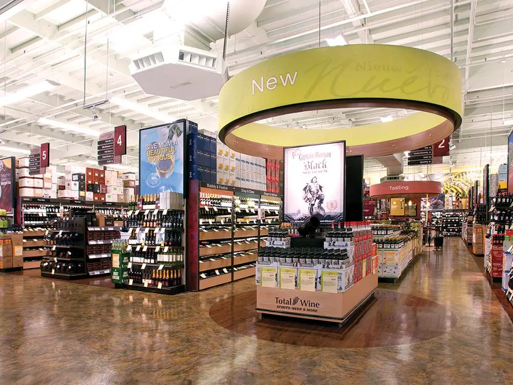 The inside of a Total Wine & More store is pictured.