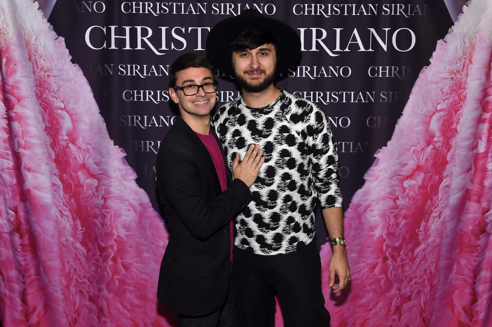 Christian Siriano and Brad Walsh celebrating the release of the designer’s book <em>Dresses to Dream About</em> on Nov. 8, 2017, have separated after more than a decade together. (Photo: Jamie McCarthy/Getty Images for Christian Siriano)