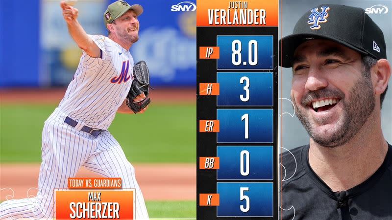 薛澤（Max Scherzer）、韋蘭德（Justin Verlander）被爆在老虎時期關係就不佳。（資料圖／翻攝自SNY Mets推特）