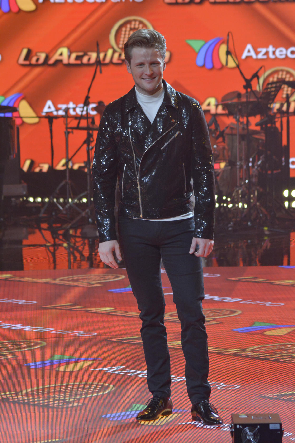 MEXICO CITY, MEXICO - OCTOBER 23: Alexander Acha poses for photos during 'La Academia 2019' Presentation at Azteca Novelas on October 23, 2019 in Mexico City, Mexico. (Photo by Medios y Media/Getty Images)