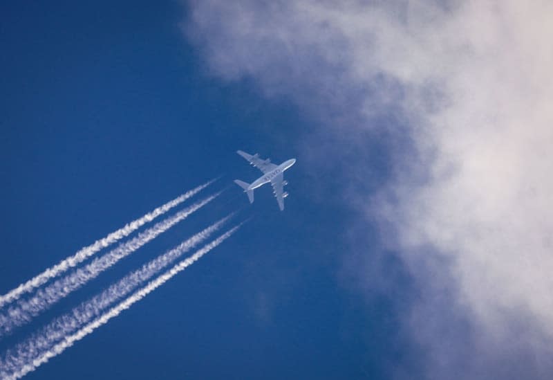 A Qatar Airways Airbus A380 flies over Frankfurt. The Qatari carrier was found to be the world's most punctual in March. Frank Rumpenhorst/dpa