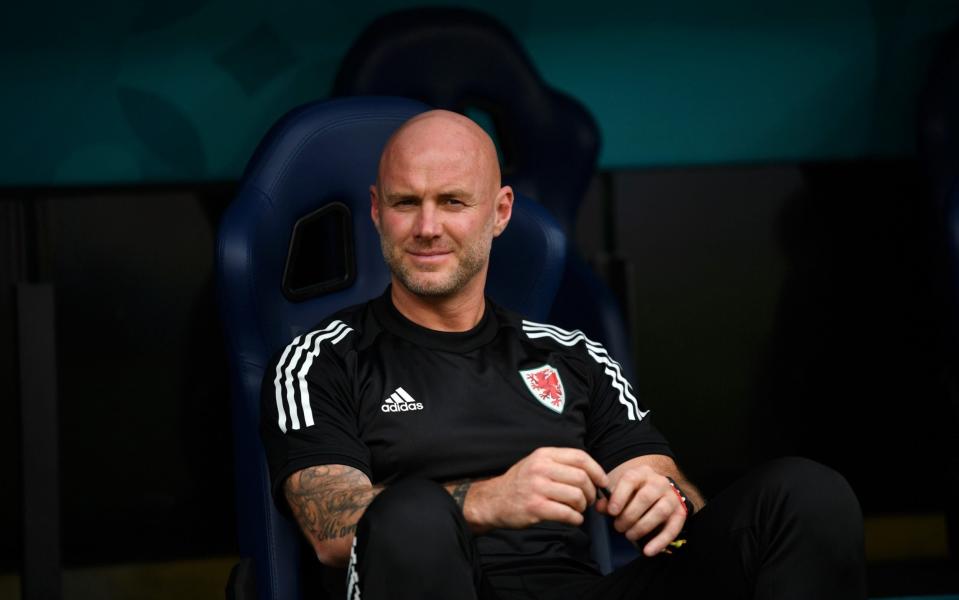 Rob Page in the dugout ahead of Wales' 1-0 defeat to Italy at the group stage - GETTY IMAGES