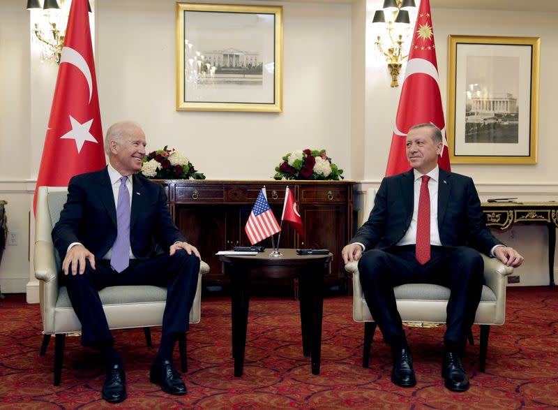 FILE PHOTO: U.S. Vice President Joe Biden attends a bilateral meeting with Turkish President Tayyip Erdogan in Washington