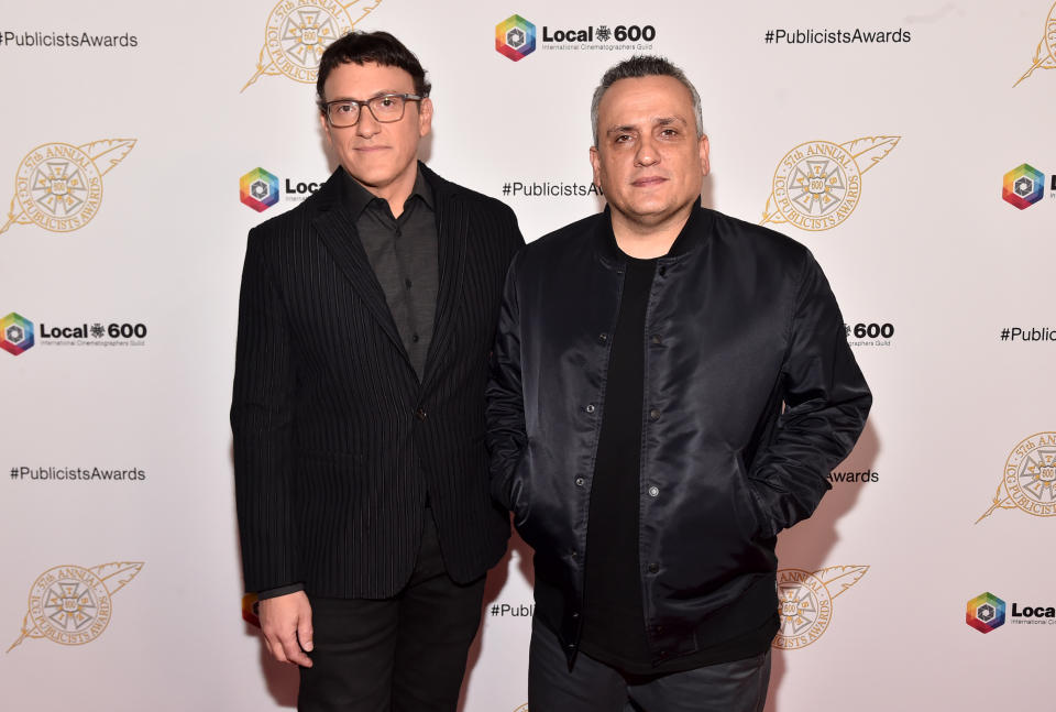 BEVERLY HILLS, CALIFORNIA - FEBRUARY 07: Anthony Russo and Joe Russo attend the 57th Annual ICG Publicists Awards at The Beverly Hilton Hotel on February 07, 2020 in Beverly Hills, California. (Photo by Alberto E. Rodriguez/Getty Images)