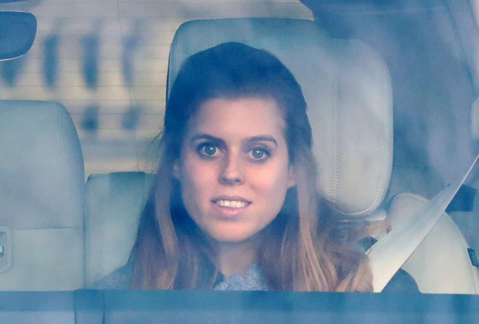 Princess Beatrice arrives for the Queen's Christmas lunch at Buckingham Palace, London.