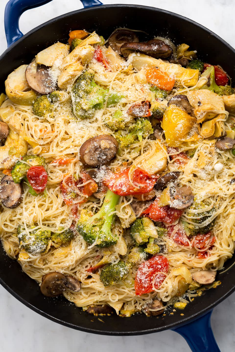 <p>Celebrate spring with one taste of this veggie-loaded pasta..</p><p>Get the recipe from <a rel="nofollow noopener" href="https://www.delish.com/cooking/recipe-ideas/recipes/a46532/angel-hair-primavera-recipe/" target="_blank" data-ylk="slk:Delish;elm:context_link;itc:0;sec:content-canvas" class="link ">Delish</a>.</p>
