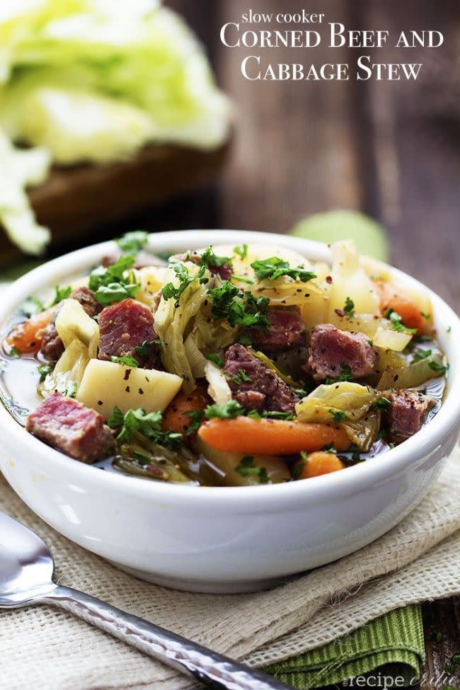 <p>Since St. Paddy's is smack dab in the middle of winter, you'll want to cozy up with stew (a.k.a. hibernation fare).</p><p><em><a href="https://therecipecritic.com/slow-cooker-corned-beef-cabbage-stew/" rel="nofollow noopener" target="_blank" data-ylk="slk:Get the recipe from The Recipe Critic »;elm:context_link;itc:0;sec:content-canvas" class="link ">Get the recipe from The Recipe Critic »</a></em></p><p><strong>RELATED: </strong><a href="https://www.goodhousekeeping.com/food-recipes/g34834132/easy-slow-cooker-recipes/" rel="nofollow noopener" target="_blank" data-ylk="slk:70 Easy Slow Cooker Recipes for Lunch, Dinner and Everything in Between;elm:context_link;itc:0;sec:content-canvas" class="link ">70 Easy Slow Cooker Recipes for Lunch, Dinner and Everything in Between</a></p>