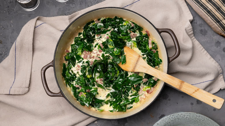 creamed collard greens with bacon