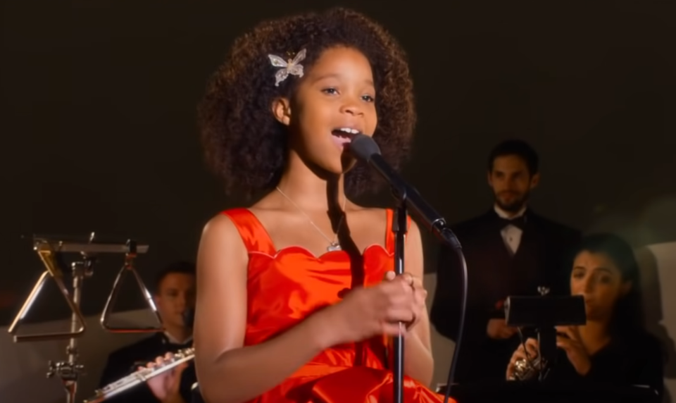 close up of Quvenzhane as Annie