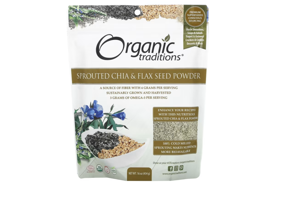 Organic Traditions, Sprouted Chia & Flax Seed Powder. (PHOTO: iHerb)