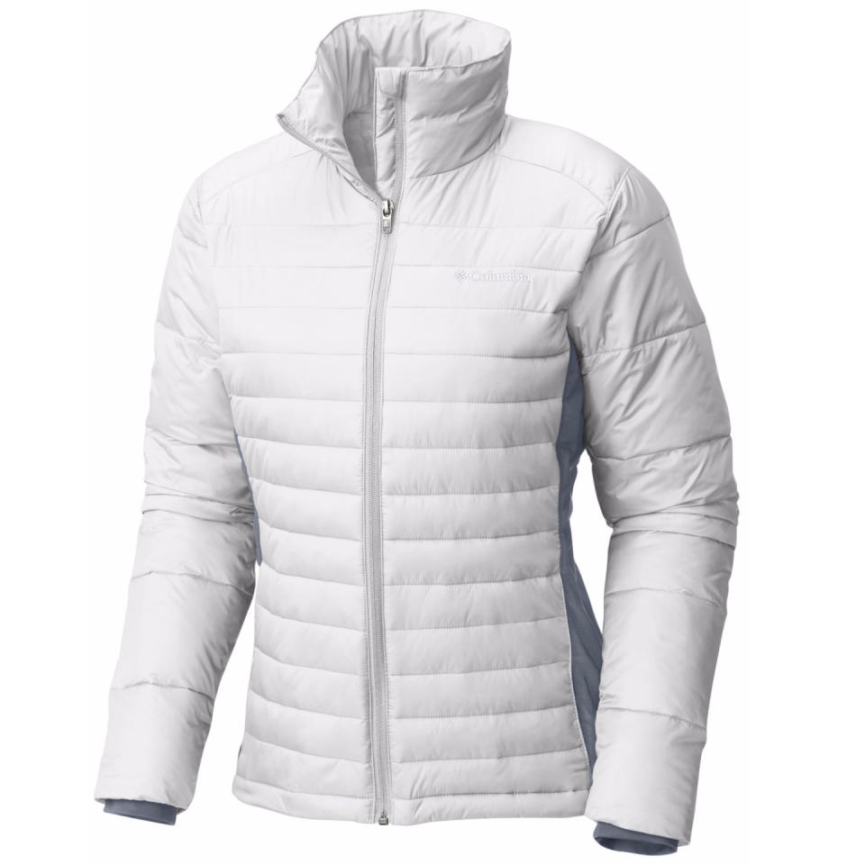 <p>Use a lightweight shell as a layer underneath your oversized menswear style coat for extra warmth. </p><p>Buy it <a rel="nofollow noopener" href="https://www.columbia.com/womens-powder-pillow-hybrid-jacket-1558121.html" target="_blank" data-ylk="slk:here;elm:context_link;itc:0;sec:content-canvas" class="link ">here</a> for $90.</p>